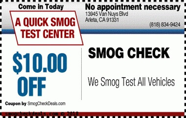 $10 Smog Check Coupon Near me | STAR certified | Arleta